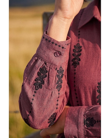 Roman Embroidered Belted Midi Dress