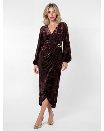 Lovedrobe Velvet Faux Wrap Midaxi Dress