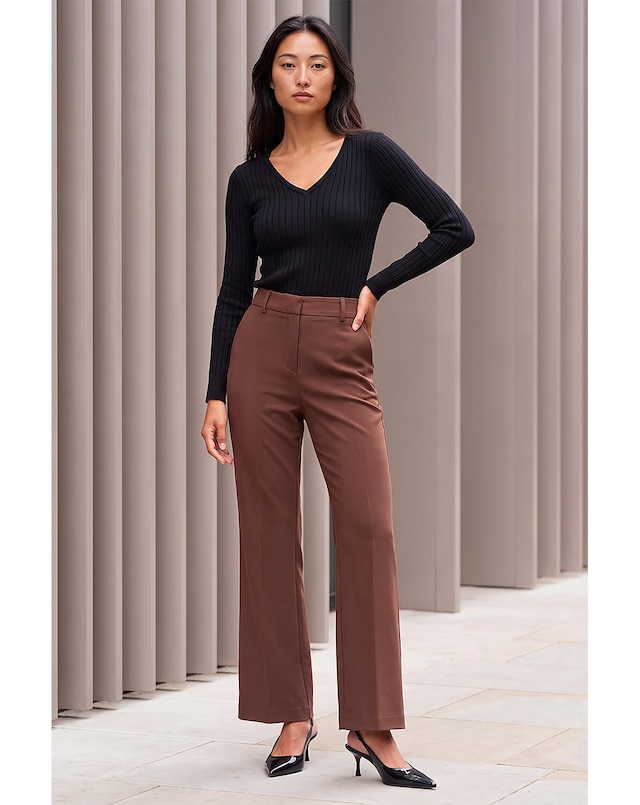 Roman Short Bootcut Stretch Trousers