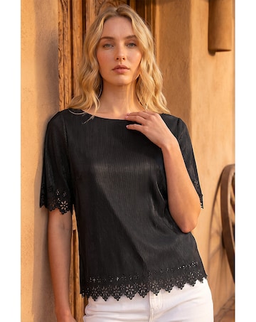 Roman Cut Out Hem Ribbed Top