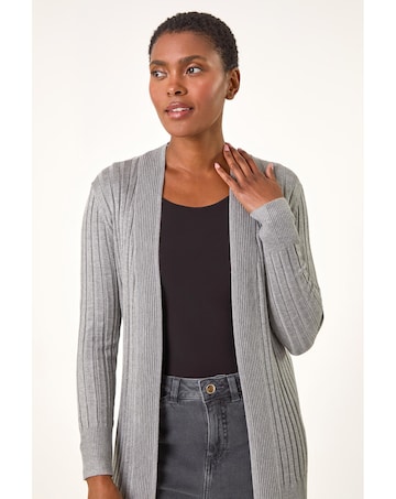 Roman Longline Stretch Ribbed Cardigan