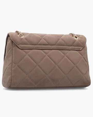 Valentino Bags Large Quilted Ocarina Taupe Suedette Satchel Bag