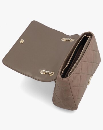 Valentino Bags Large Quilted Ocarina Taupe Suedette Satchel Bag