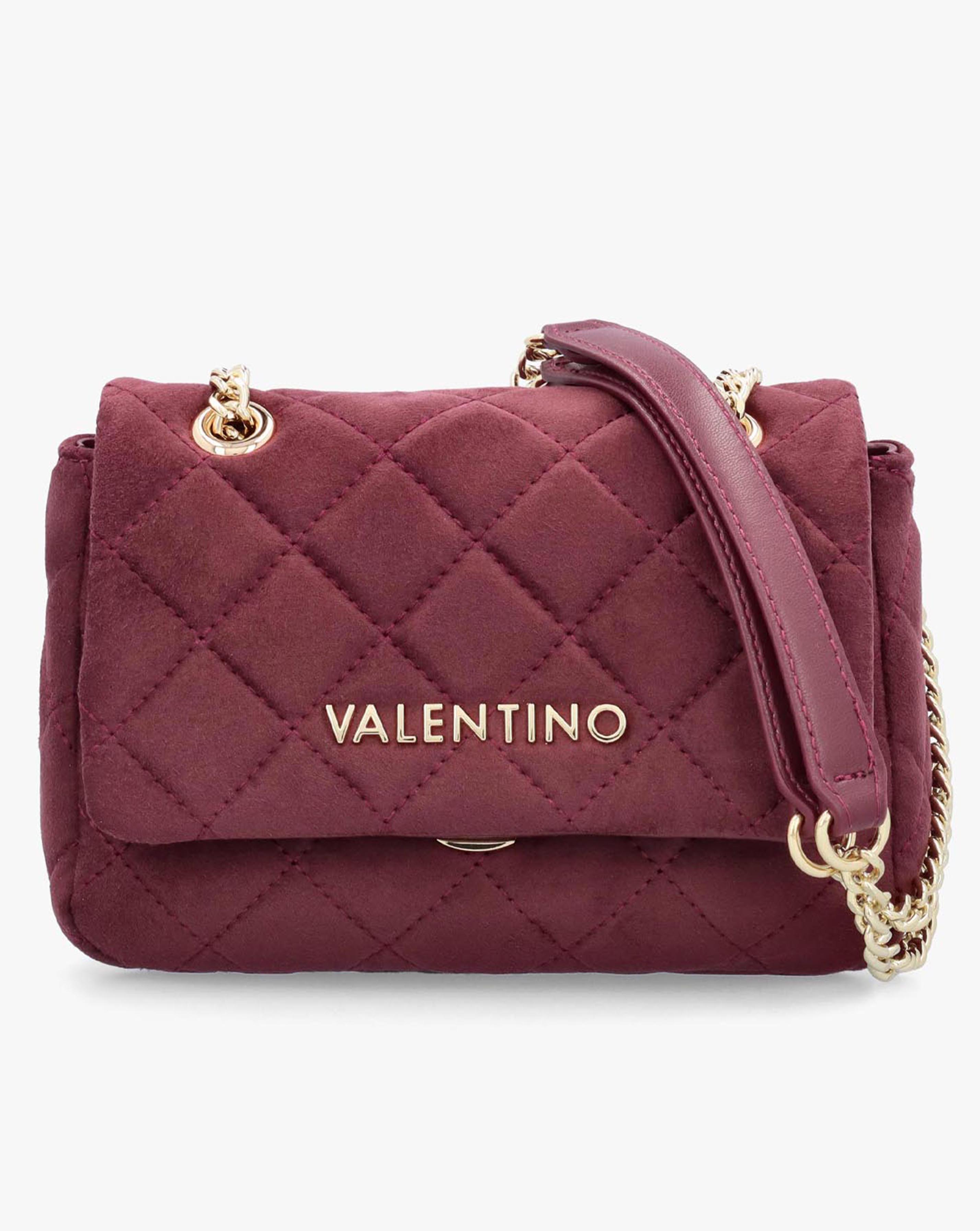 Valentino Bags Small Quilted Ocarina Bordeaux Suedette Shoulder Bag