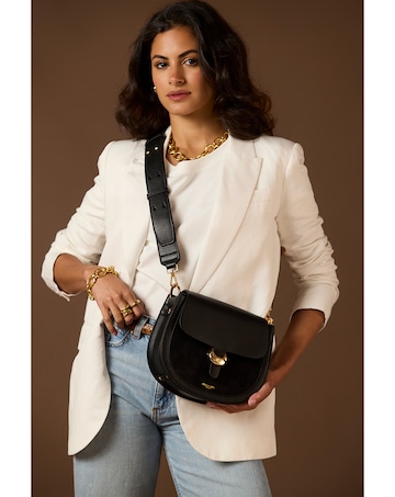 Luella Grey Venetia Black Saddle Crossbody