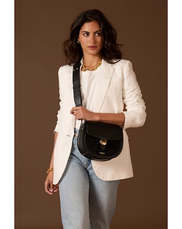 Luella Grey Venetia Black Saddle Crossbody