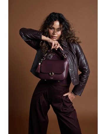 Luella Grey Diana Black Cherry Top Handle Crossbody
