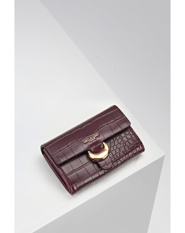 Luella Grey Letitia Black Cherry Croc Medium Purse