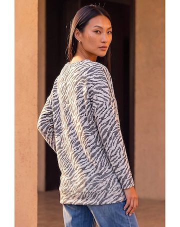 Roman Animal Print Banded Hem Top