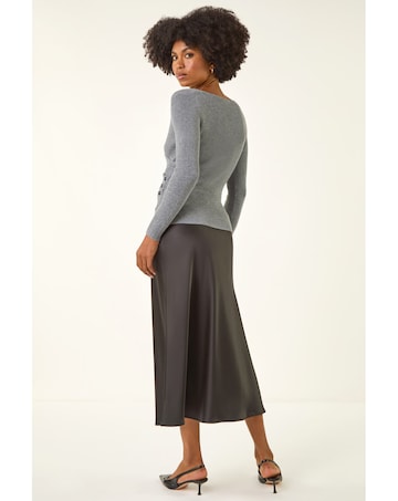 Roman Wrap Button Detail Knit Jumper