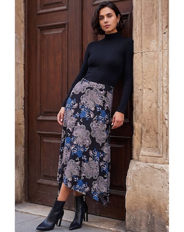 Roman Hanky Hem Print Skrt