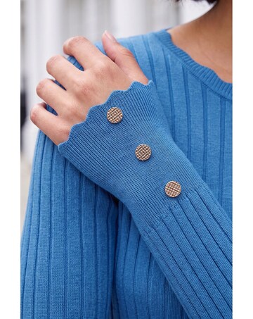 Roman Button Ribbed Longline Jumper