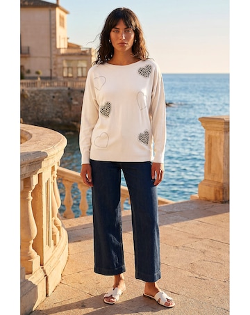 Roman Animal Heart Print Knit Jumper