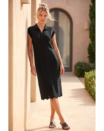 Roman Textured Zig Zag Knit Midi Dress