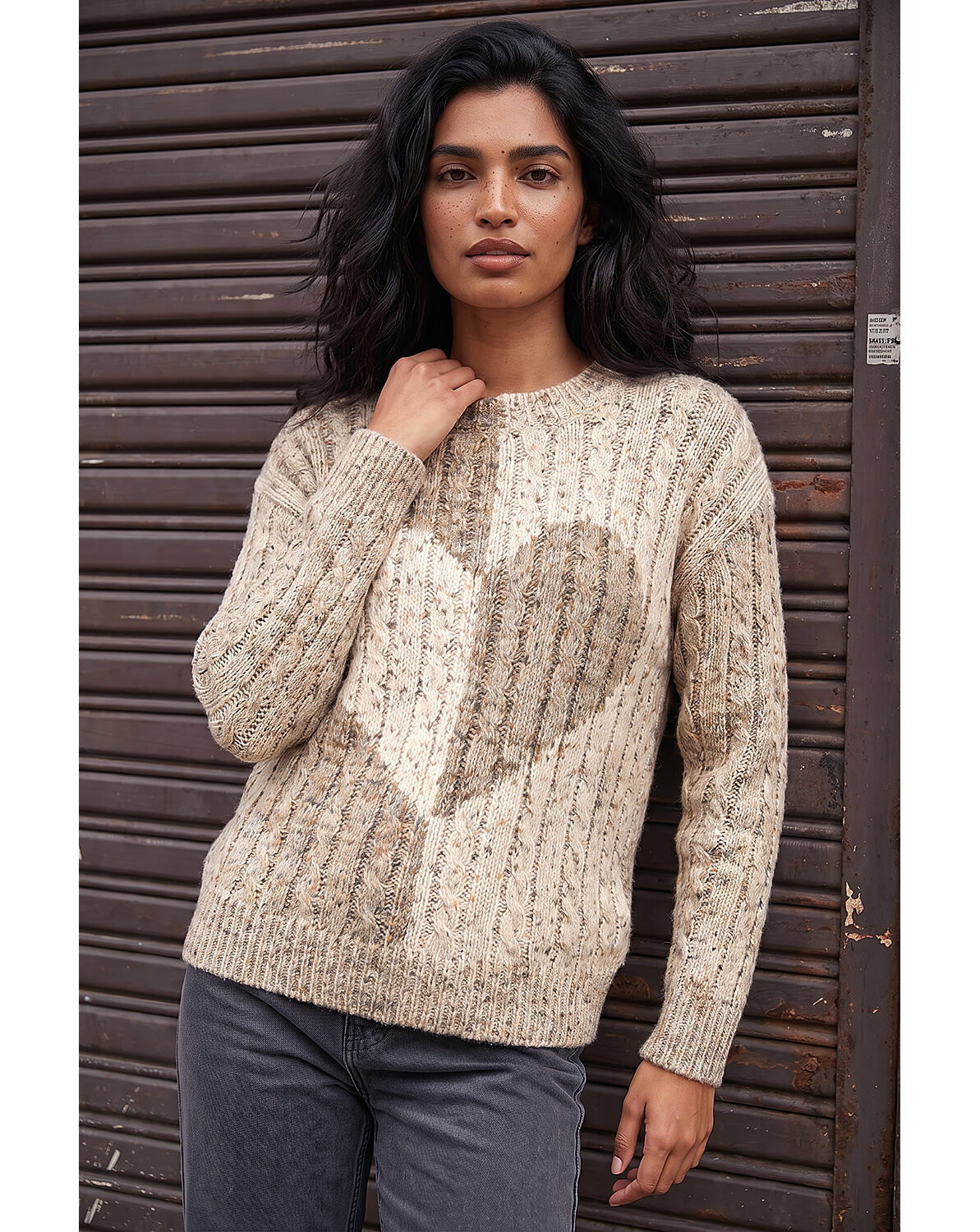 Roman Colour Block Heart Knit Jumper