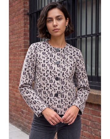 Roman Animal Print Buttoned Jacket