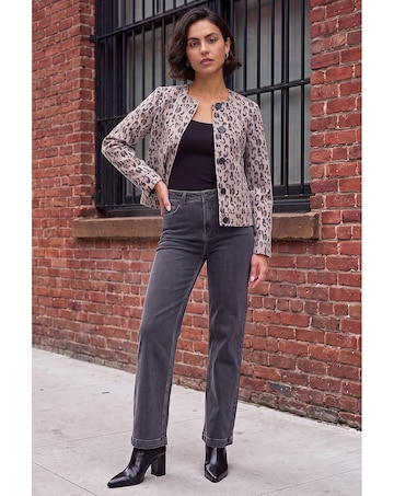 Roman Animal Print Buttoned Jacket