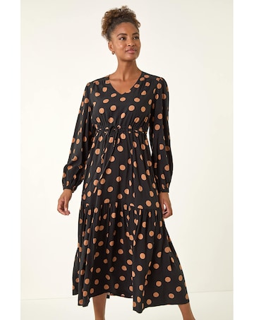 Roman Polka Dot Midi Dress