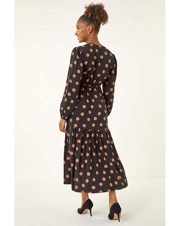 Roman Polka Dot Midi Dress