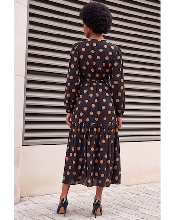 Roman Polka Dot Midi Dress