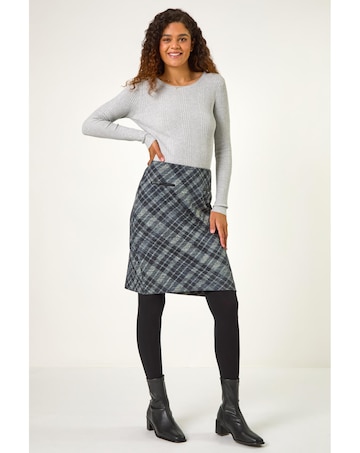 Roman Elastic Waist Pocket Pencil Skirt