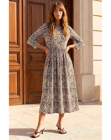 Roman Aztec Print Midi Dress