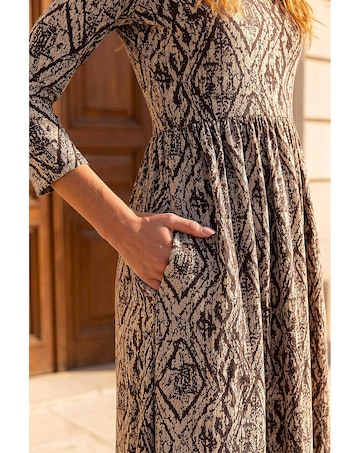 Roman Aztec Print Midi Dress