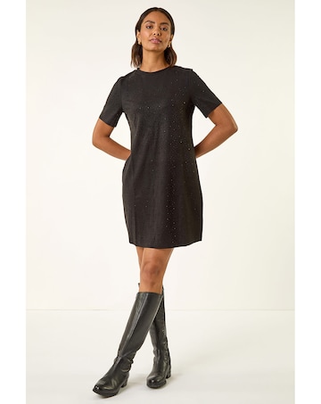 Roman Embellished Shift Stretch Dress