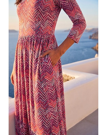Roman Zig Zag Print Midi Dress