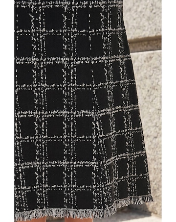 Roman Textured Knit Tweed Skirt