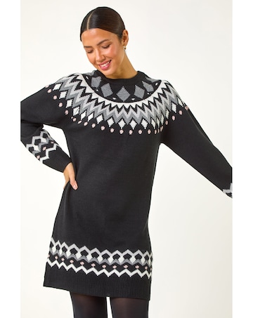 Roman Geometric Knitted Shift Dress
