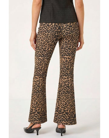 Roman Animal Print Flare Stretch Trouser