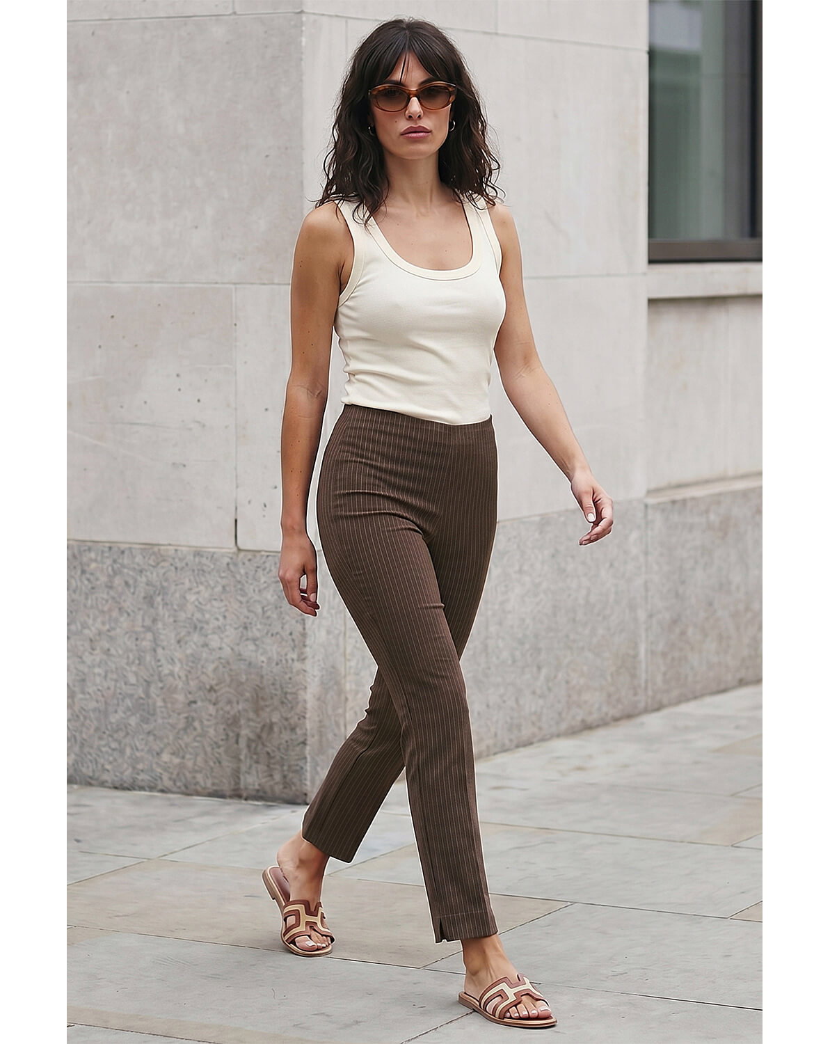 Roman Stripe Bengaline Trouser