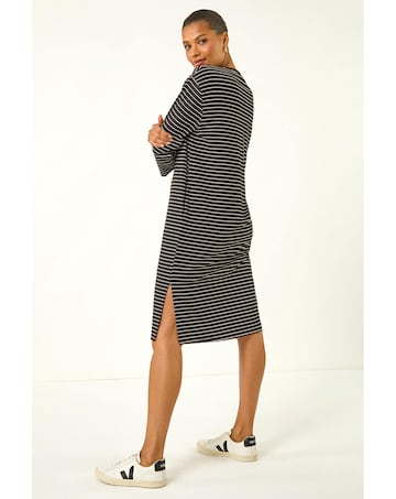 Roman Stripe Stretch T-Shirt Dress