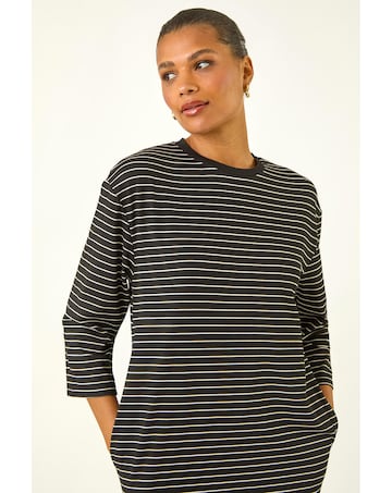 Roman Stripe Stretch T-Shirt Dress