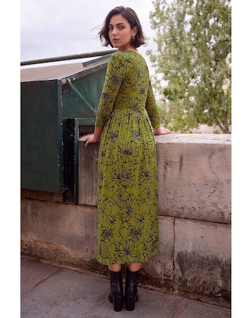 Roman Floral Print Midi Dress