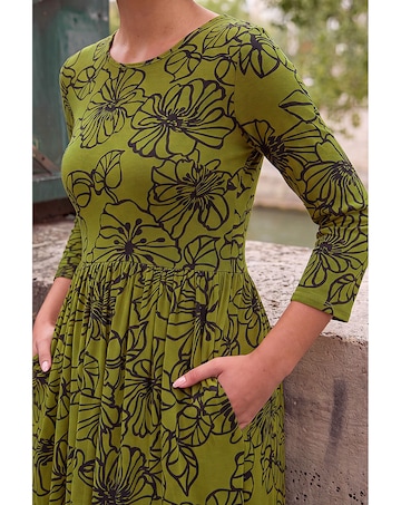 Roman Floral Print Midi Dress