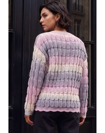 Roman Ombre Textured V-Neck Knit Jumper
