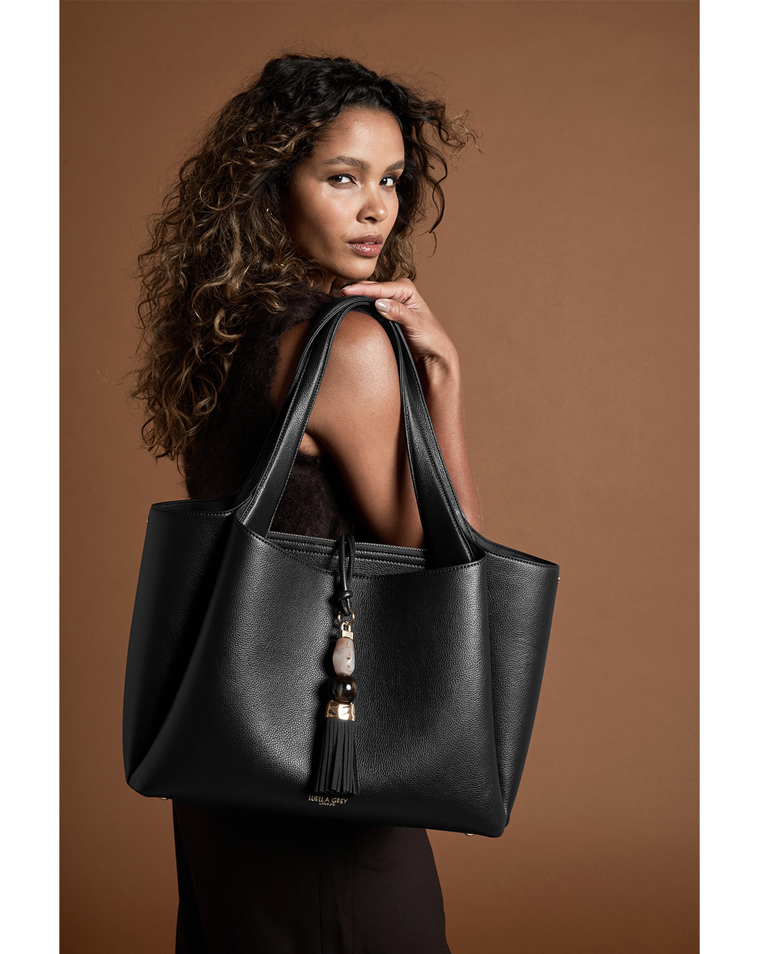 Luella Grey Stella Black Laptop Tote