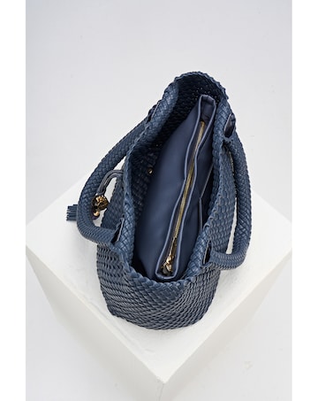 Luella Grey Saskia Denim Blue Woven Tote