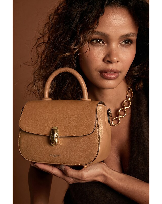 Luella Grey Delia Tan Top Handle Crossbody