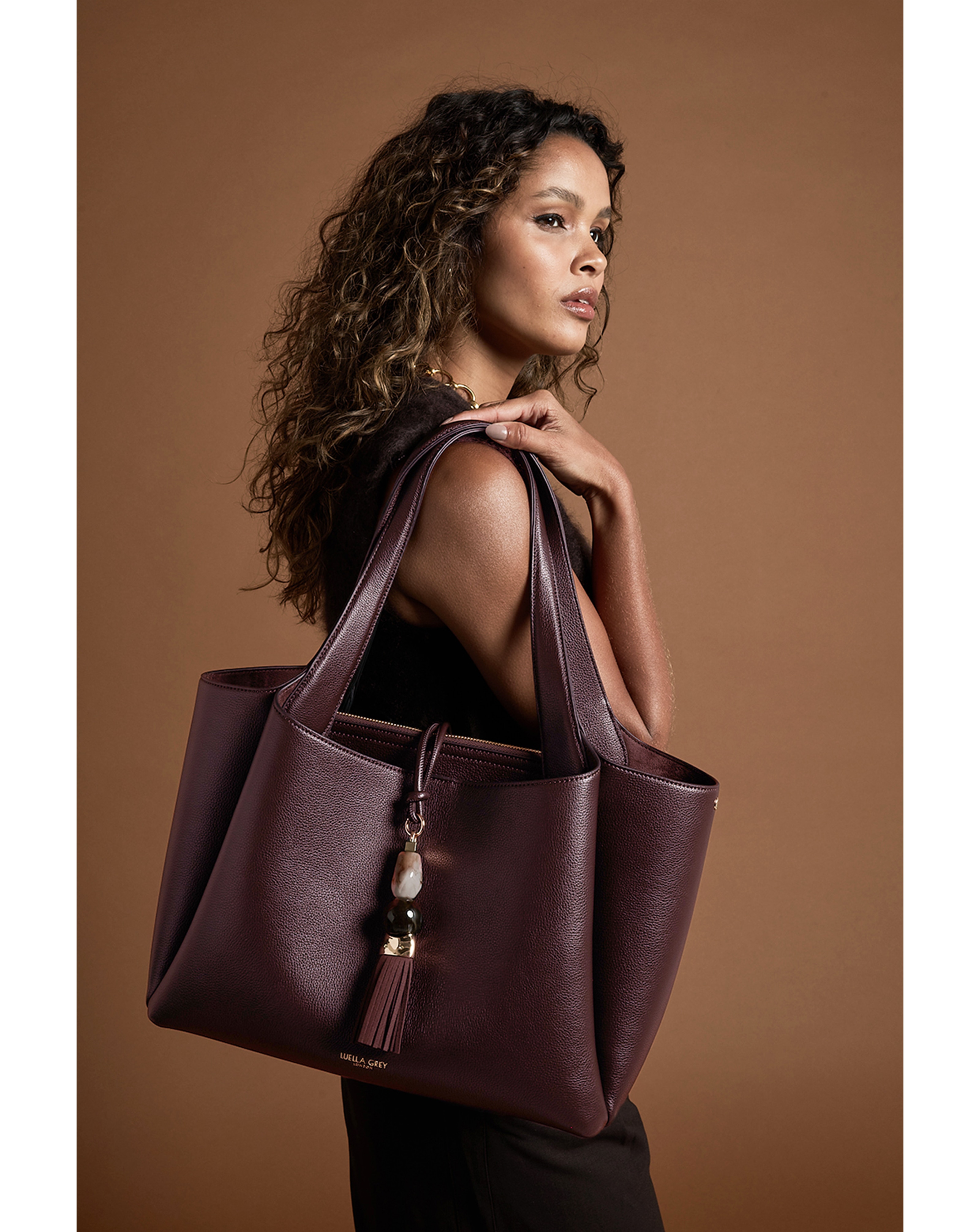Luella Grey Stella Black Cherry Laptop Tote