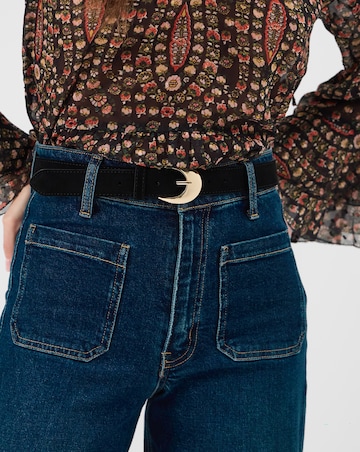 Accessorize Oval Buckle Suede Belt