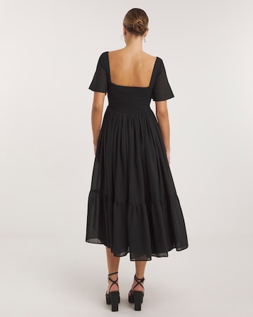 Maya Deluxe Square Neck Embellished Floral Midaxi Dress