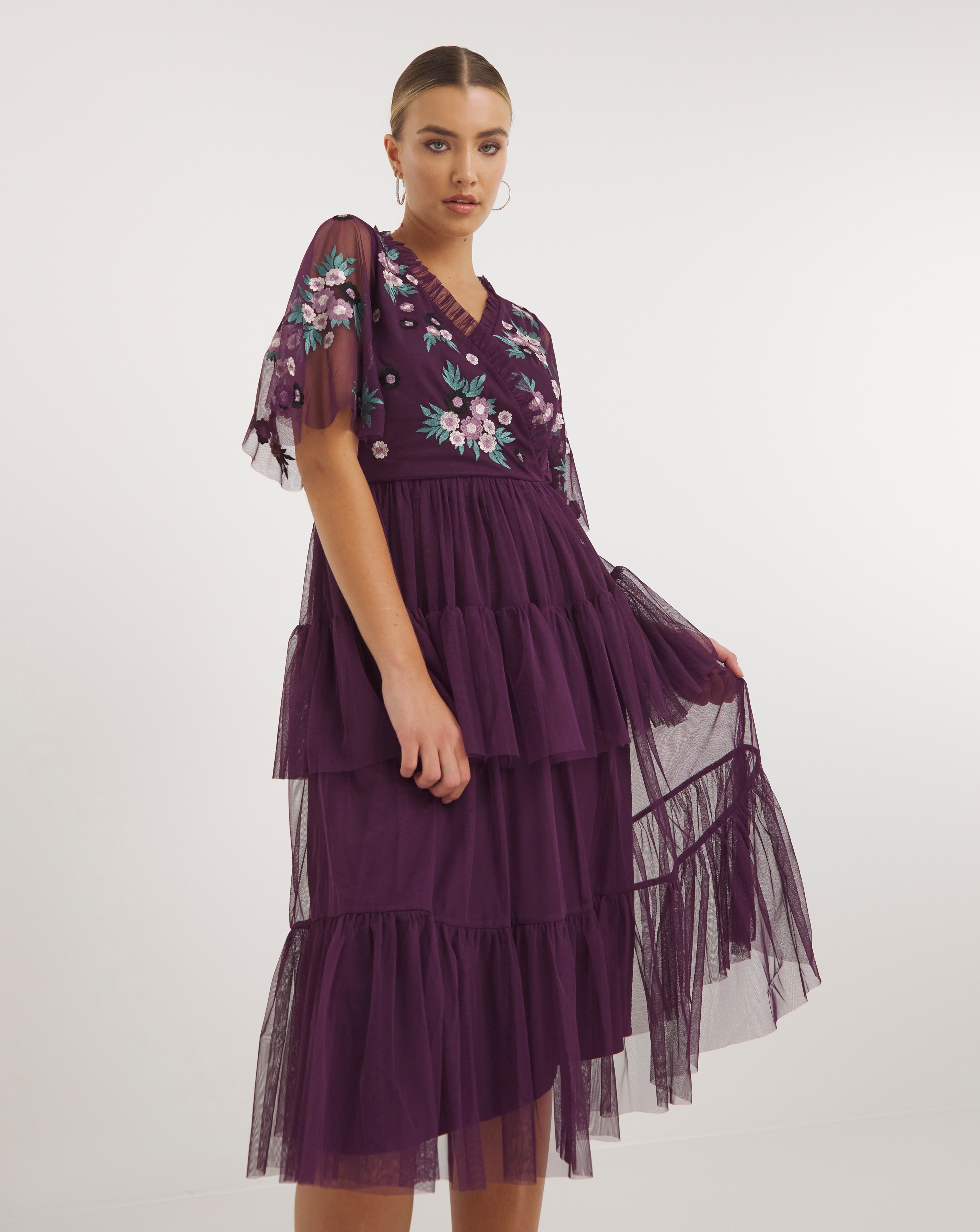 Maya Deluxe Embroidered Mxi Dress