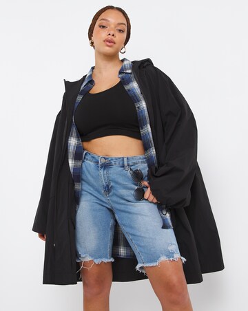 Black Swing Poncho Parka