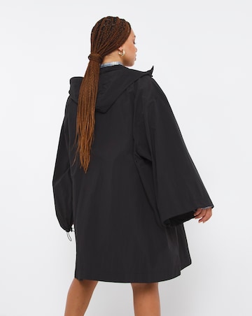 Black Swing Poncho Parka