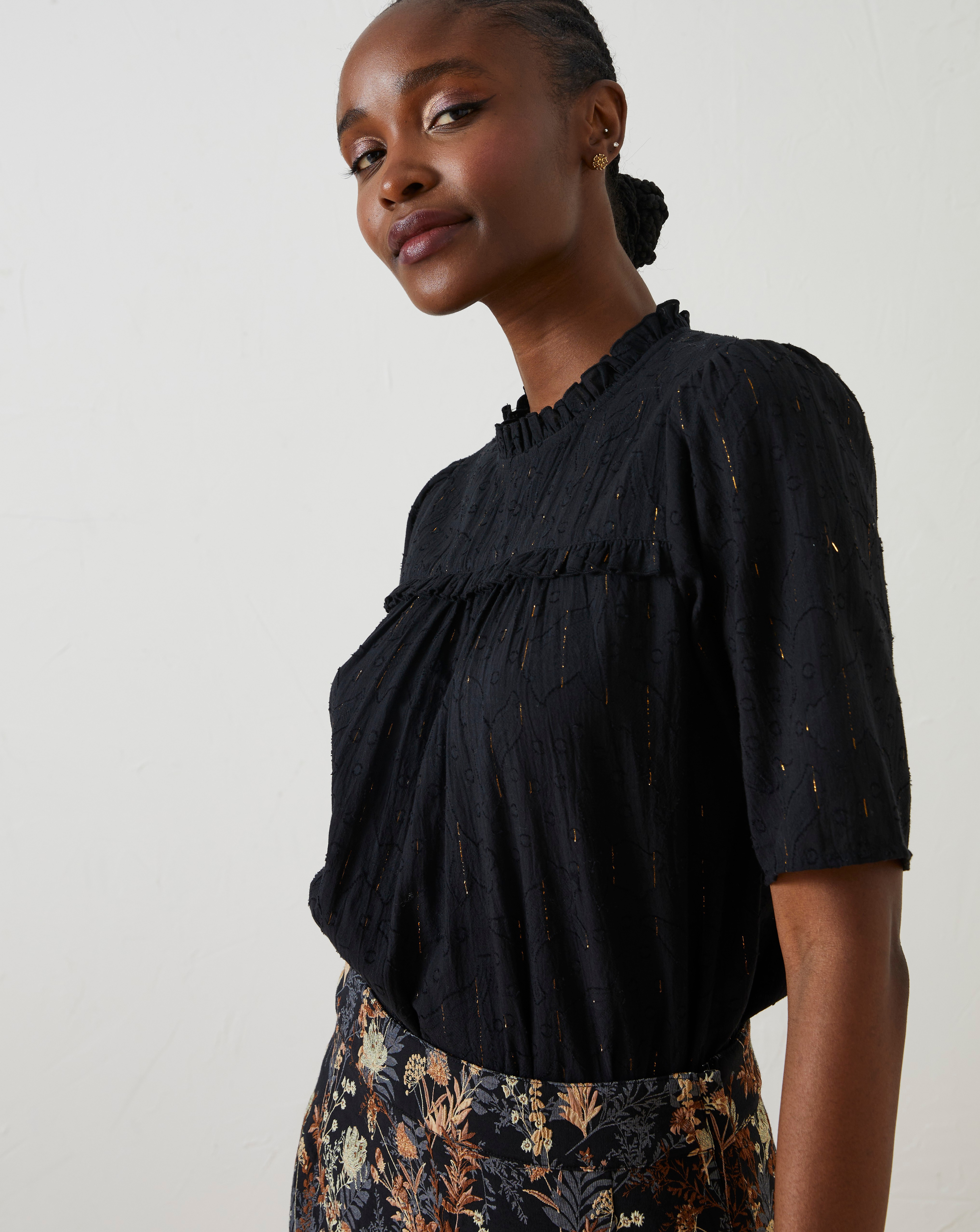 FatFace Metallic Lace Top