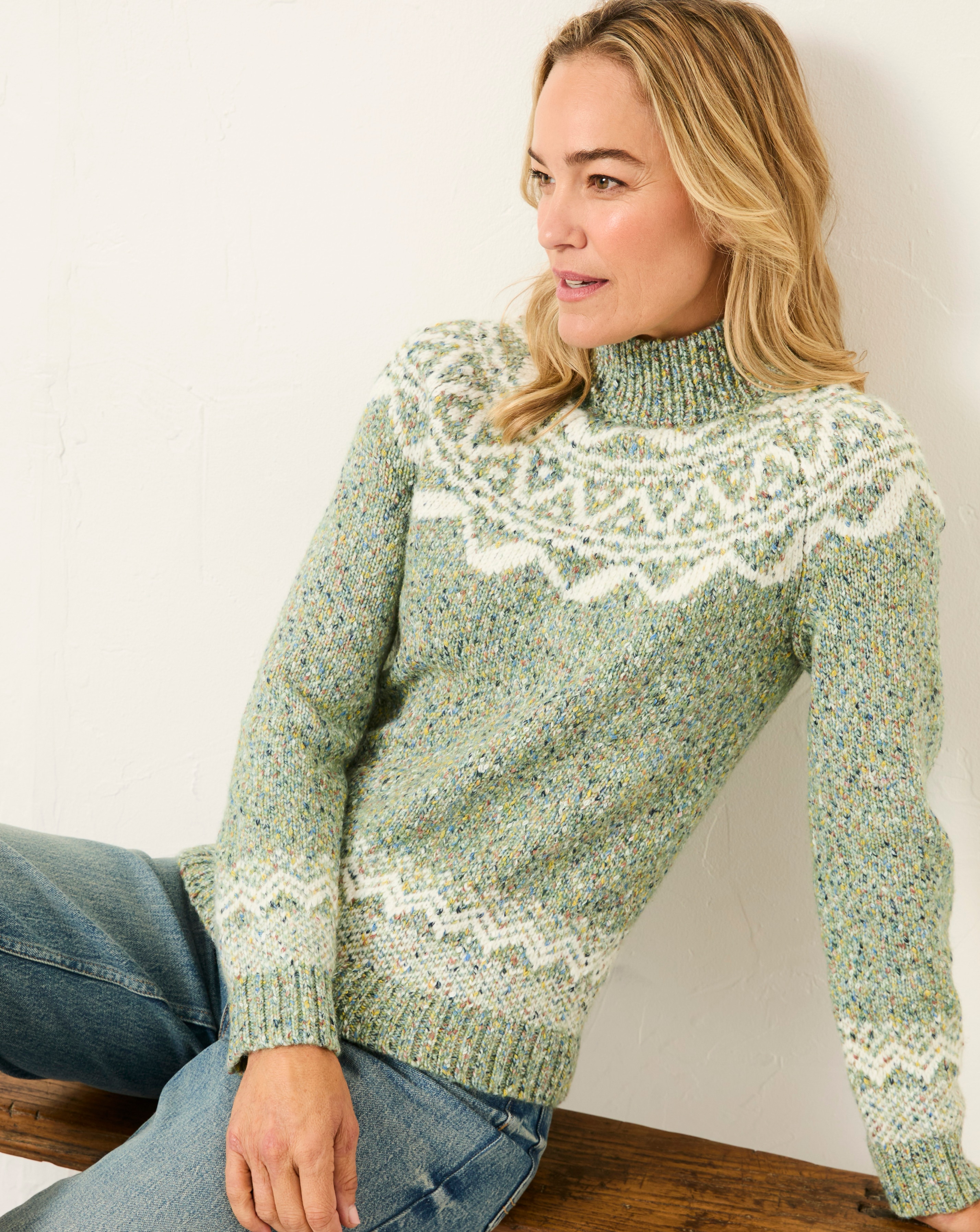 New In - Fatface Birch Fairisle Crew