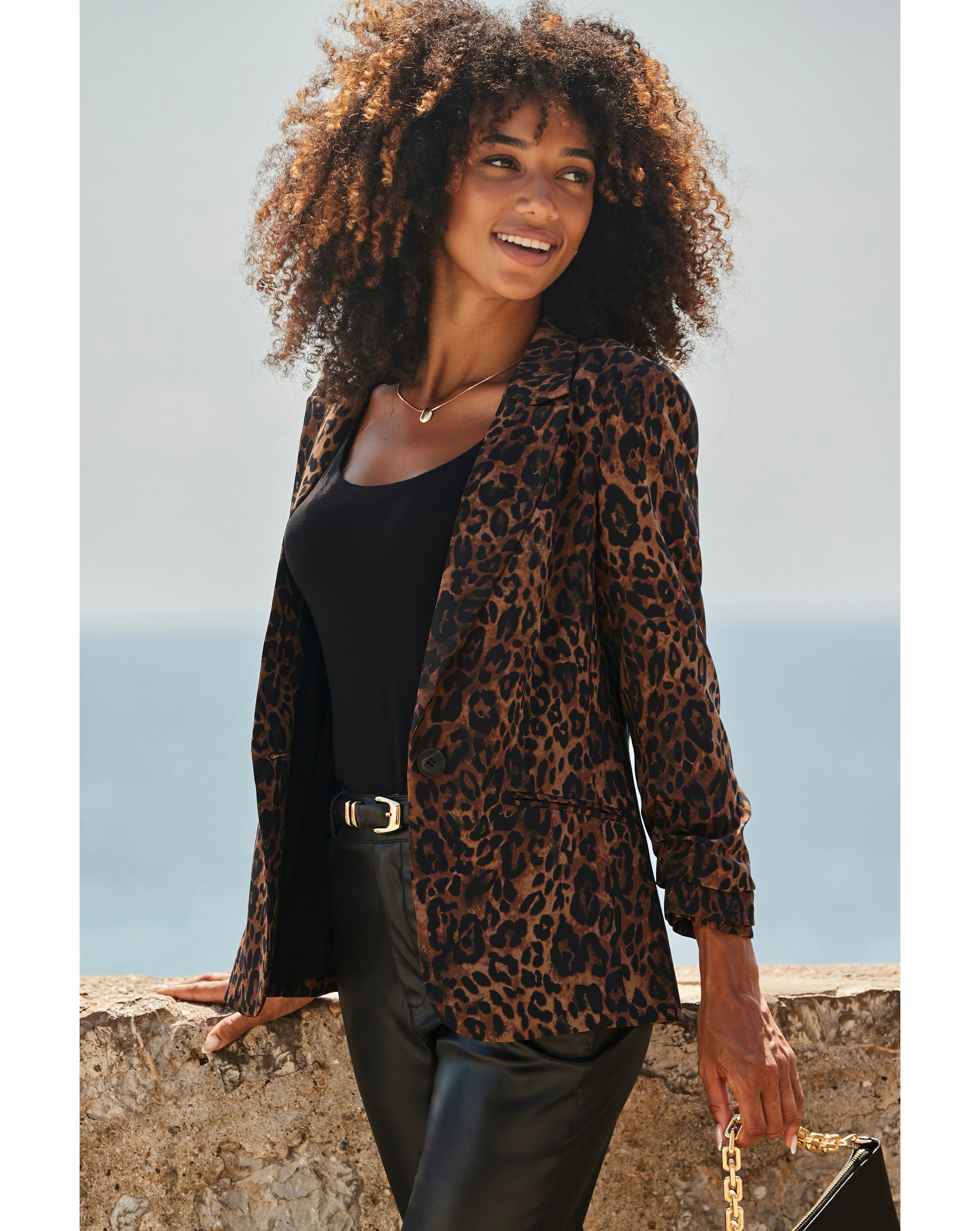 Sosandar Leopard Print Blazer